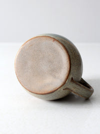 vintage studio pottery oil lamp with hurricane
