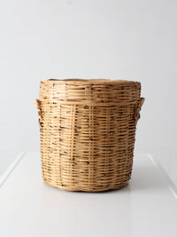 vintage lidded storage basket