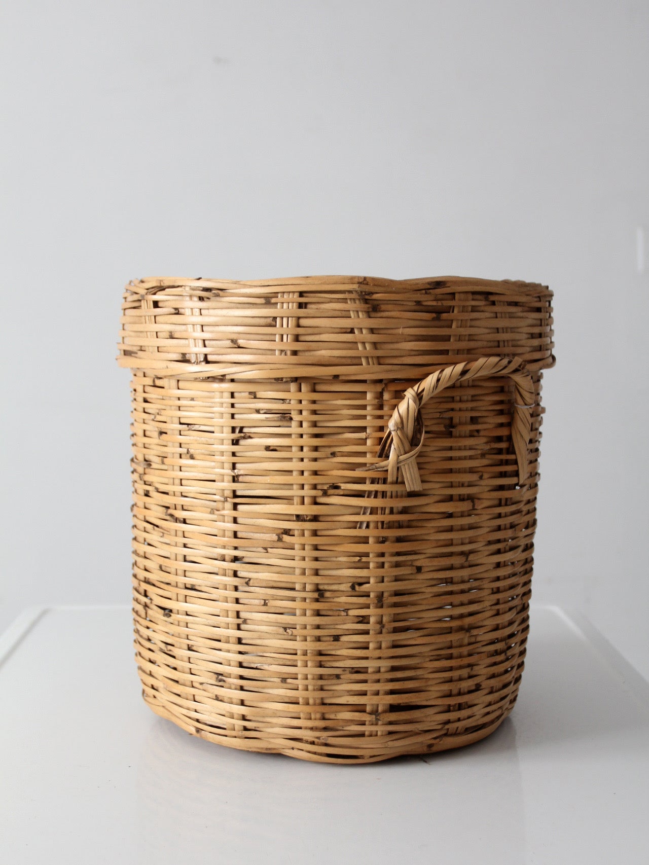 vintage lidded storage basket
