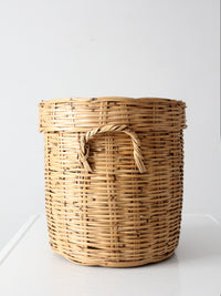 vintage lidded storage basket