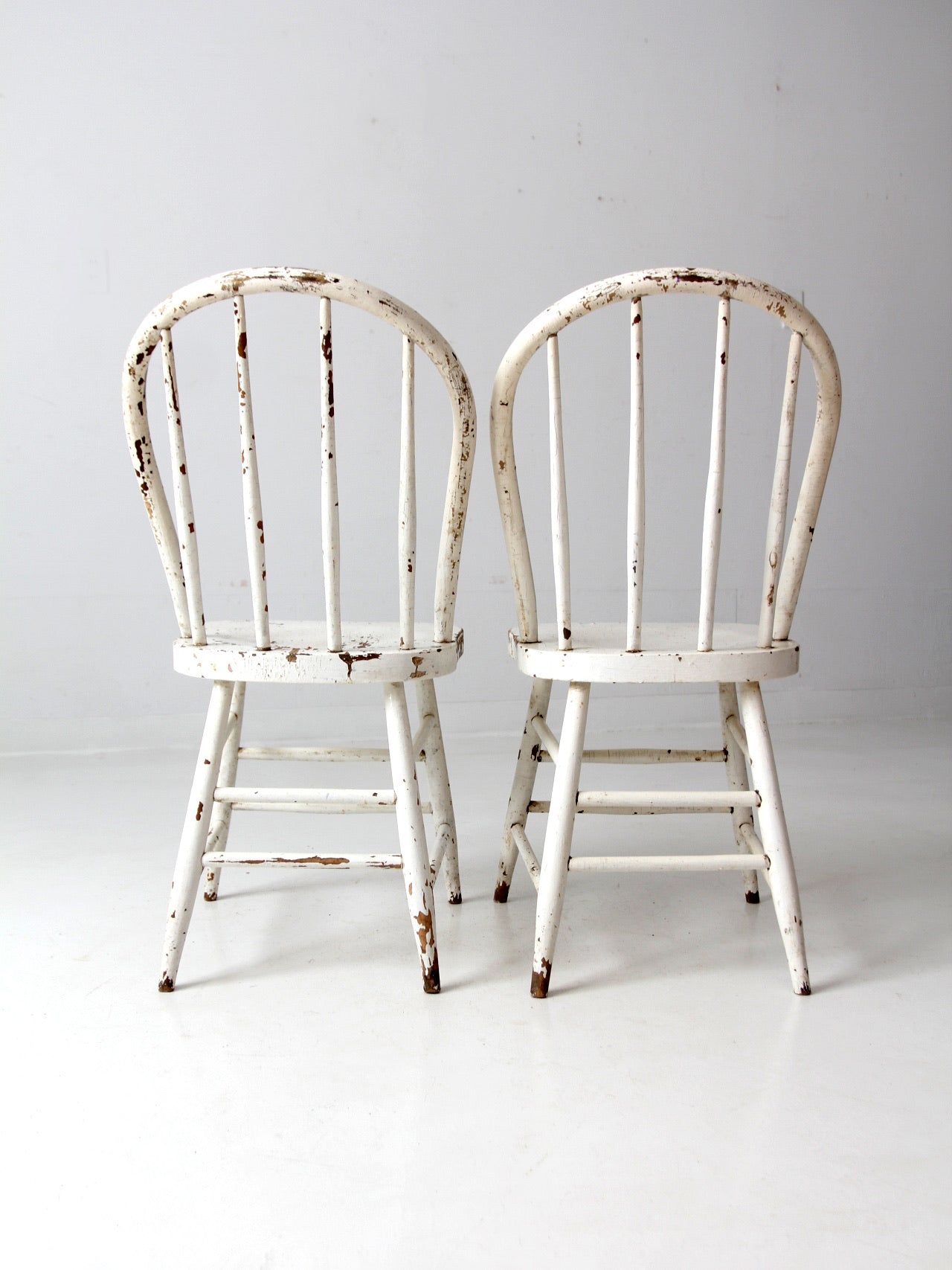antique white spindle back chairs pair – 86 Vintage