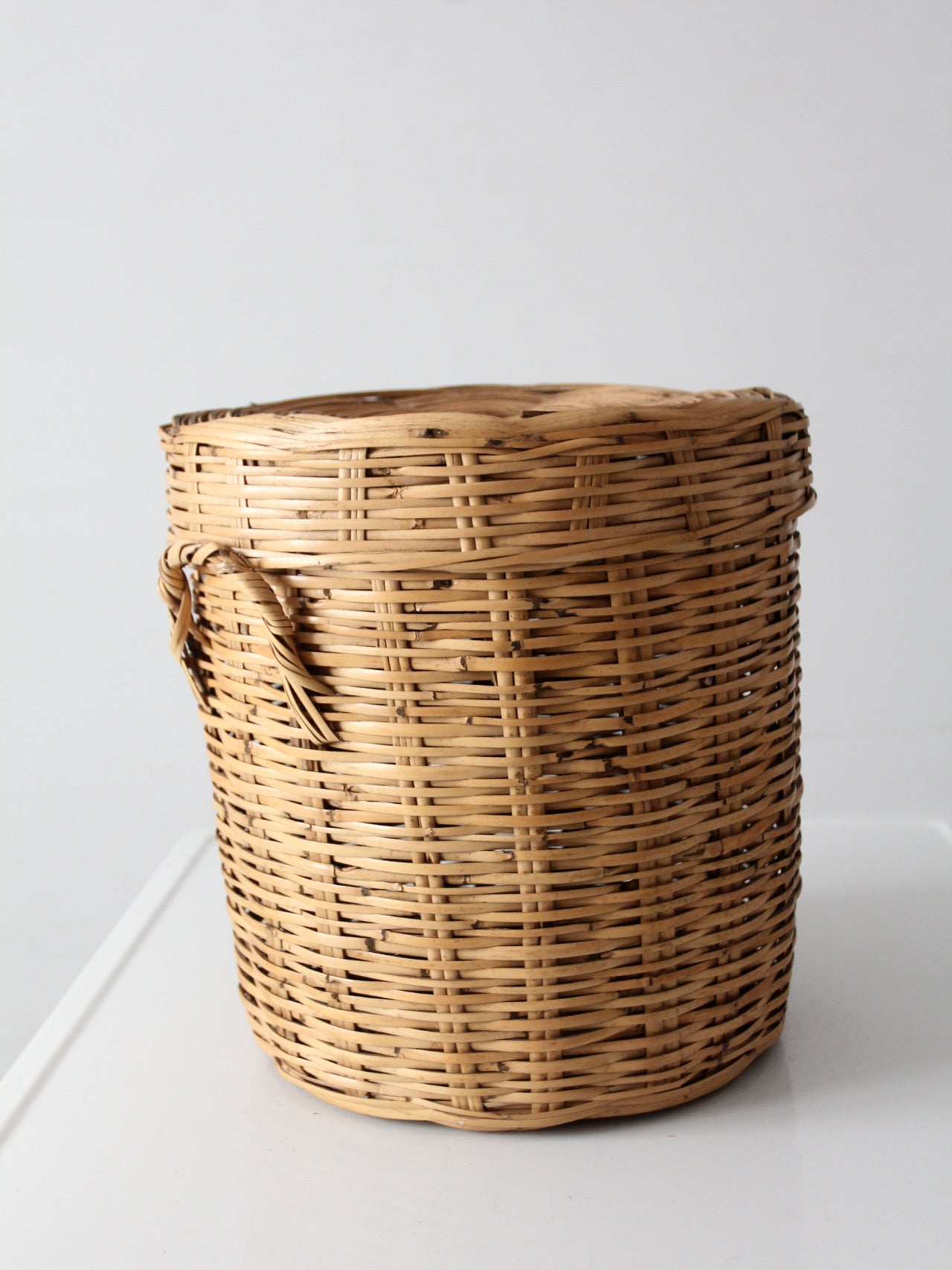 vintage lidded storage basket