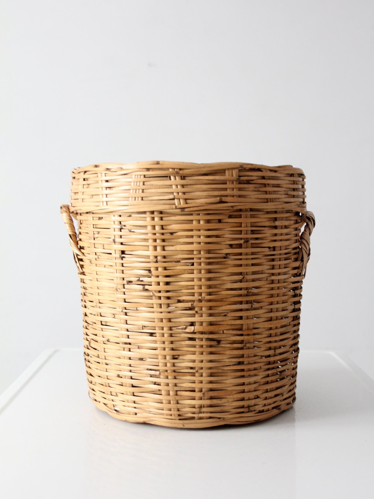 vintage lidded storage basket