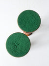 vintage pair wood candlestick holders