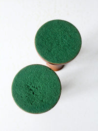 vintage pair wood candlestick holders