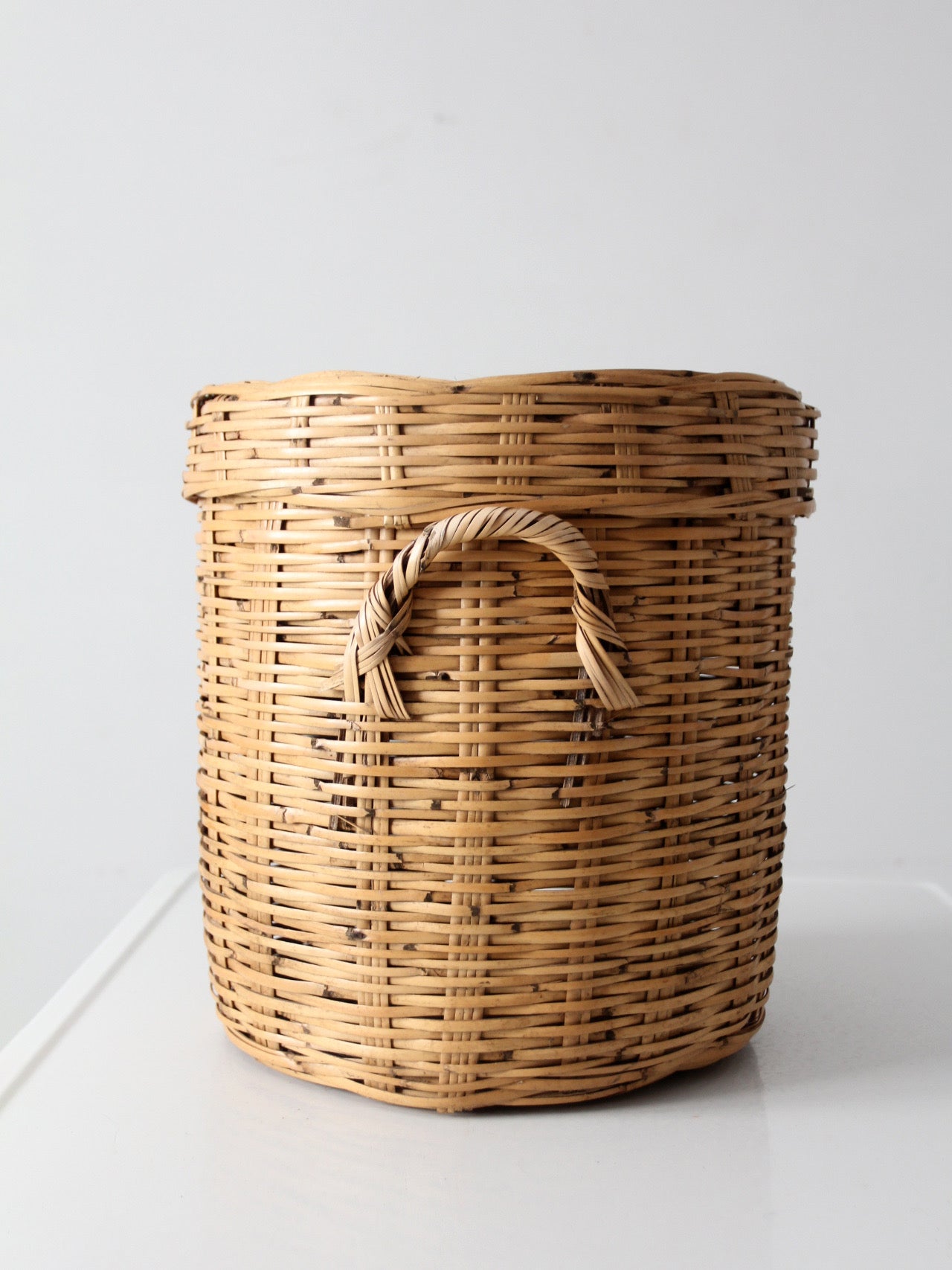 vintage lidded storage basket