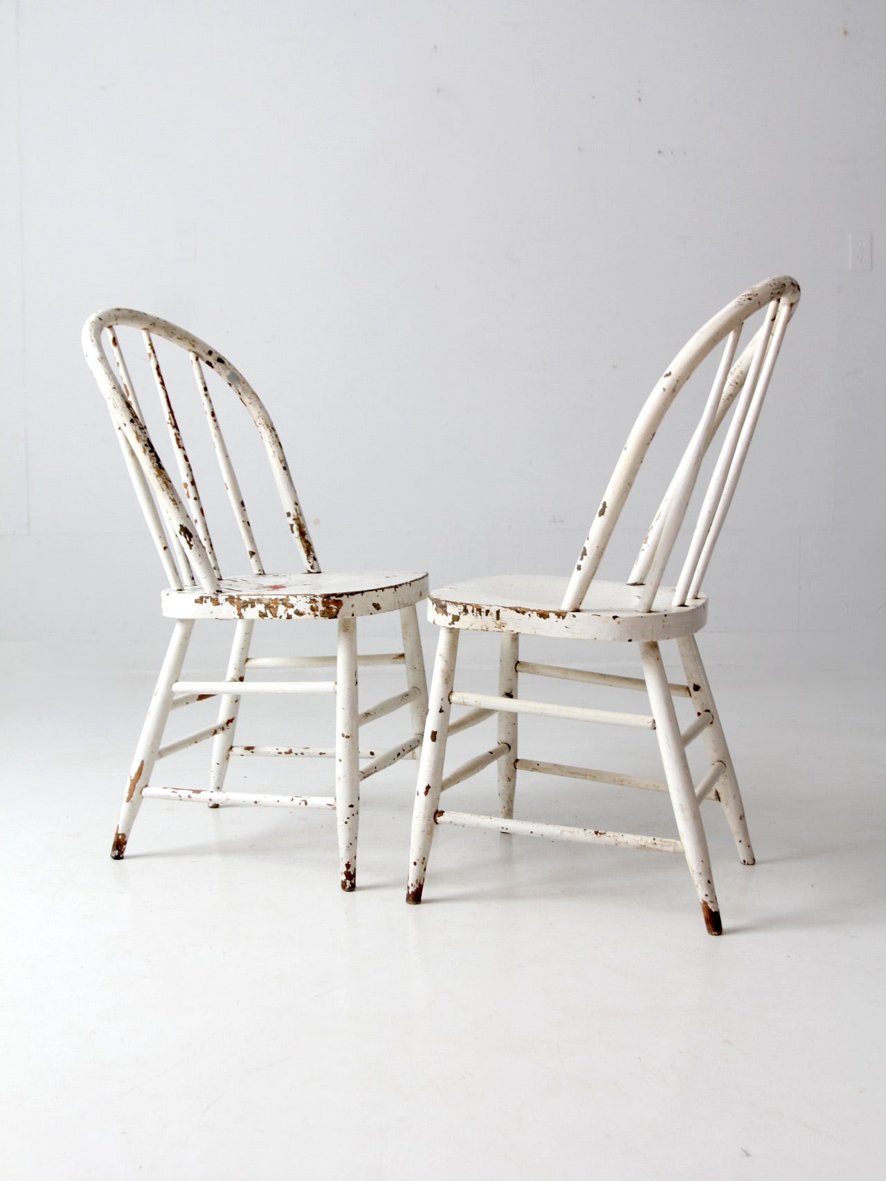 antique white spindle back chairs pair – 86 Vintage