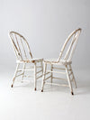 antique white spindle back chairs pair