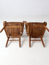 pair of vintage press-back back armchairs