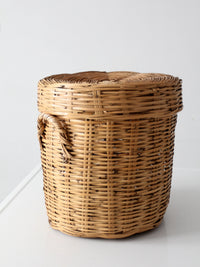 vintage lidded storage basket