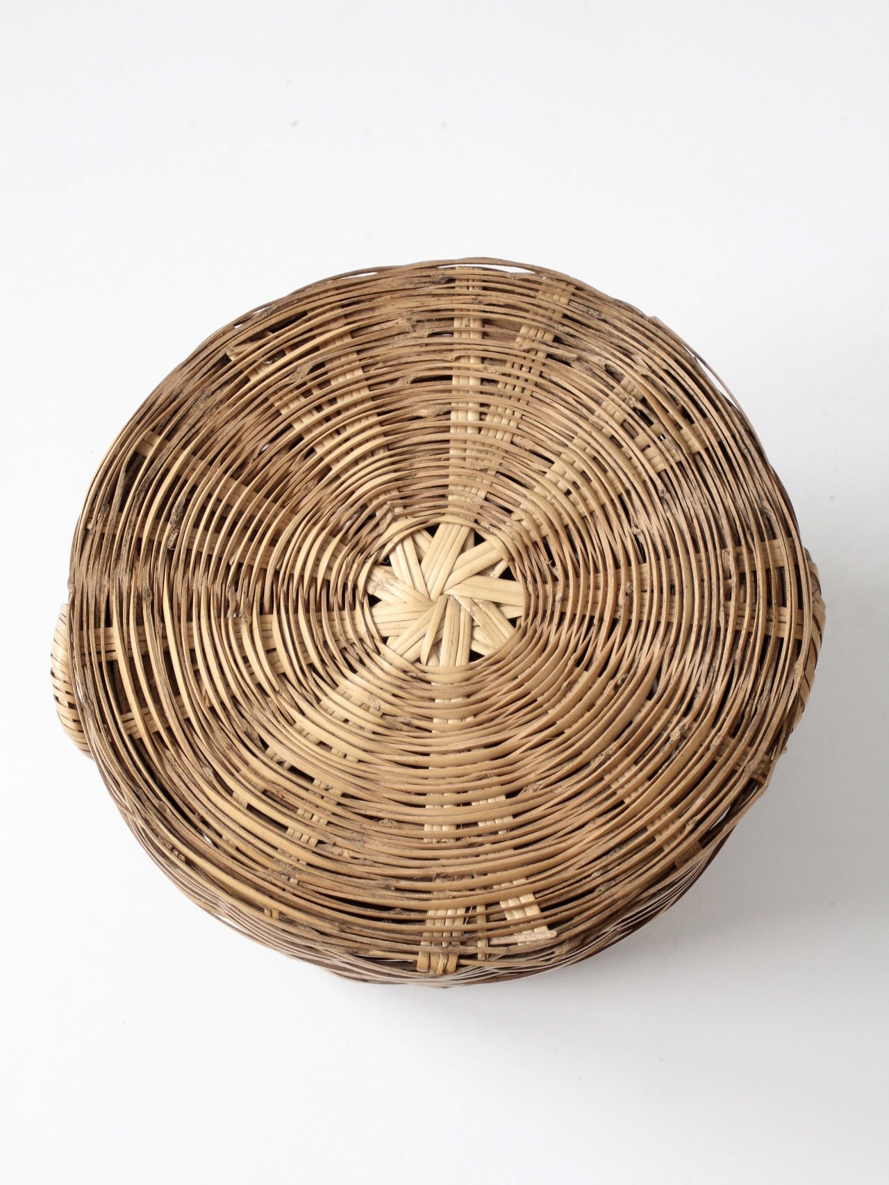 vintage lidded storage basket