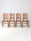 vintage rush seat ladder back dining chairs set of 4