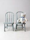 vintage kids spindle back chairs pair