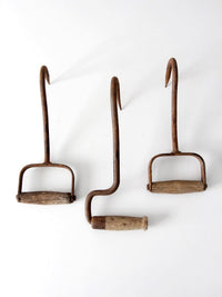 antique ice handling hooks set of 3