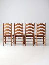 vintage rush seat ladder back dining chairs set of 4