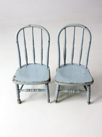 vintage kids spindle back chairs pair