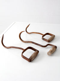 antique ice handling hooks set of 3