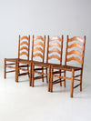 vintage rush seat ladder back dining chairs set of 4
