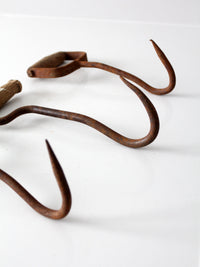 antique ice handling hooks set of 3