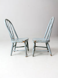 vintage kids spindle back chairs pair