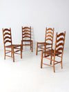 vintage rush seat ladder back dining chairs set of 4
