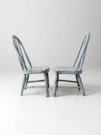 vintage kids spindle back chairs pair