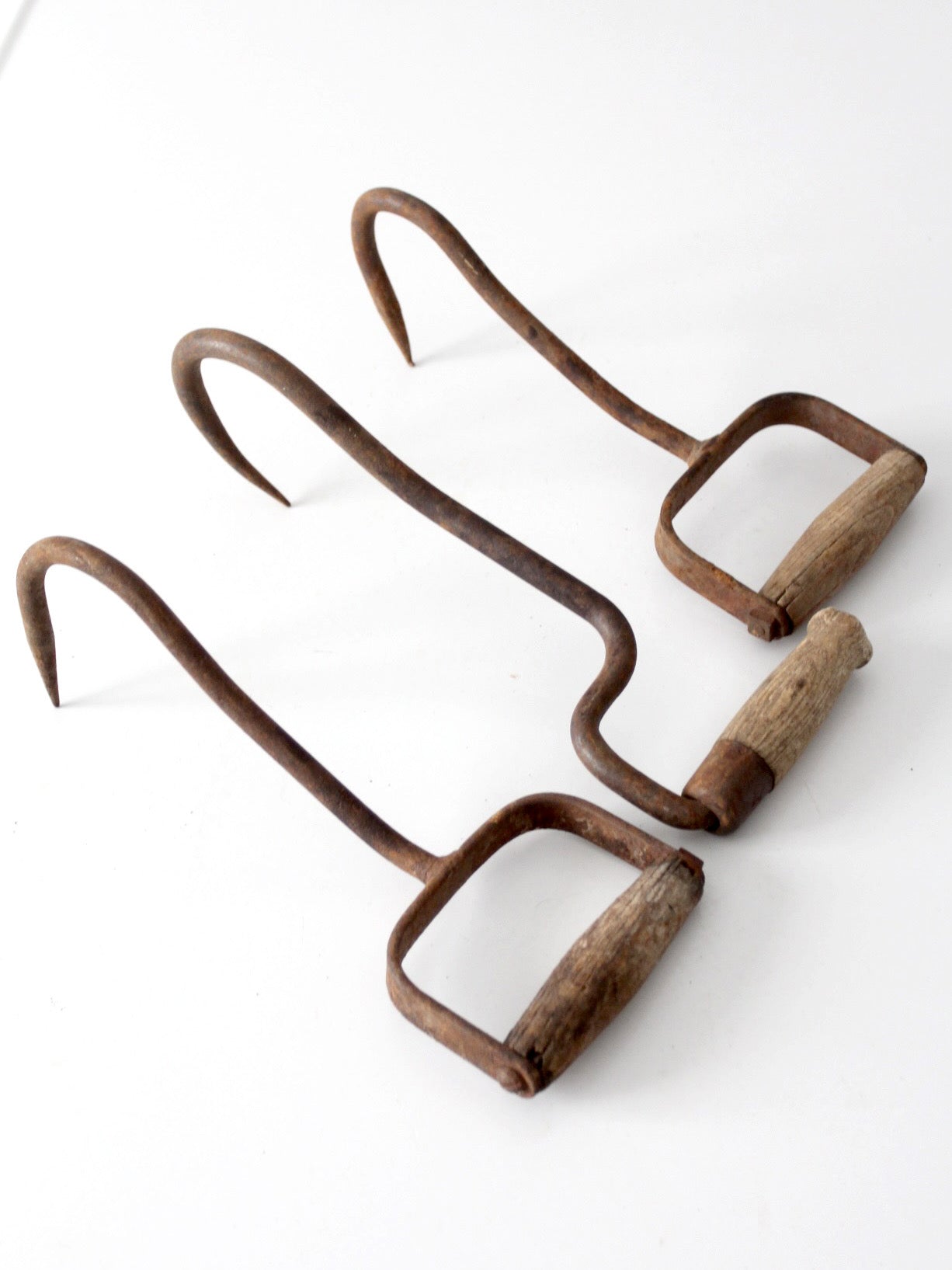 antique ice handling hooks set of 3