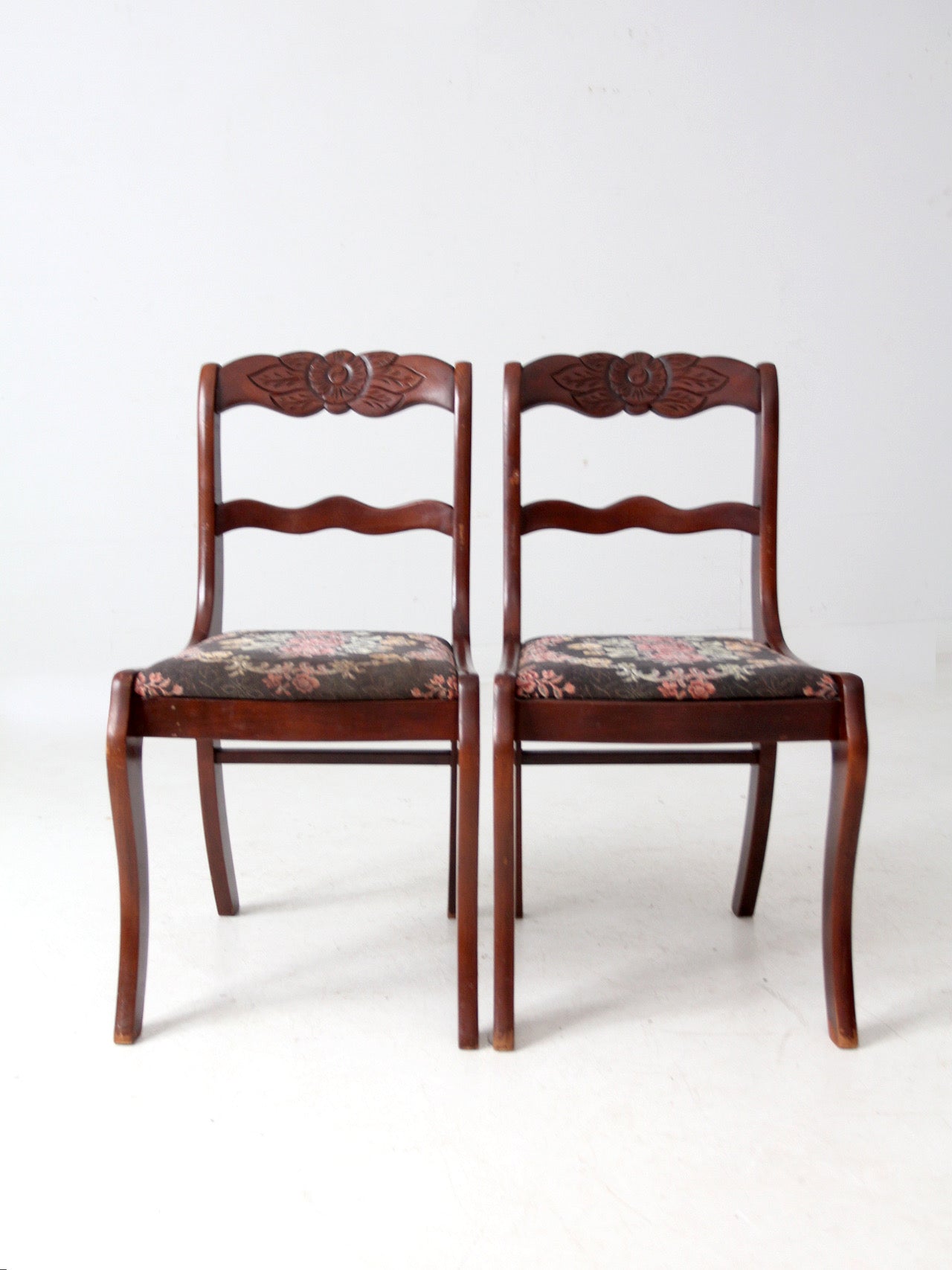 vintage Tell City Colonial Revival chairs pair