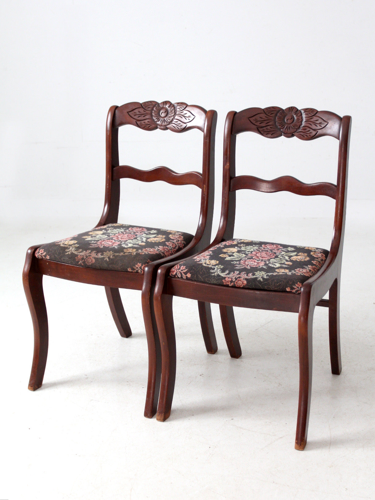 vintage Tell City Colonial Revival chairs pair