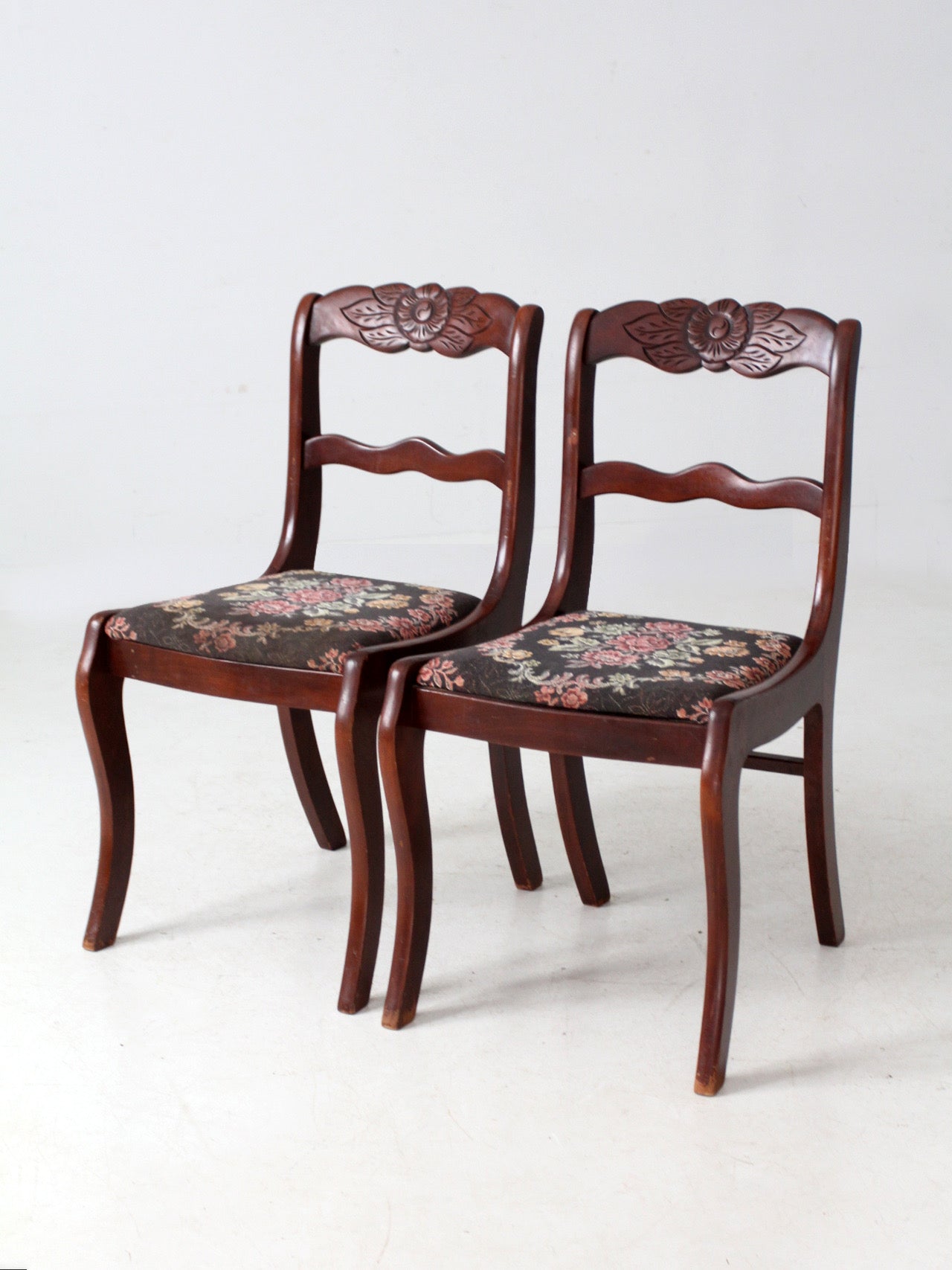 vintage Tell City Colonial Revival chairs pair