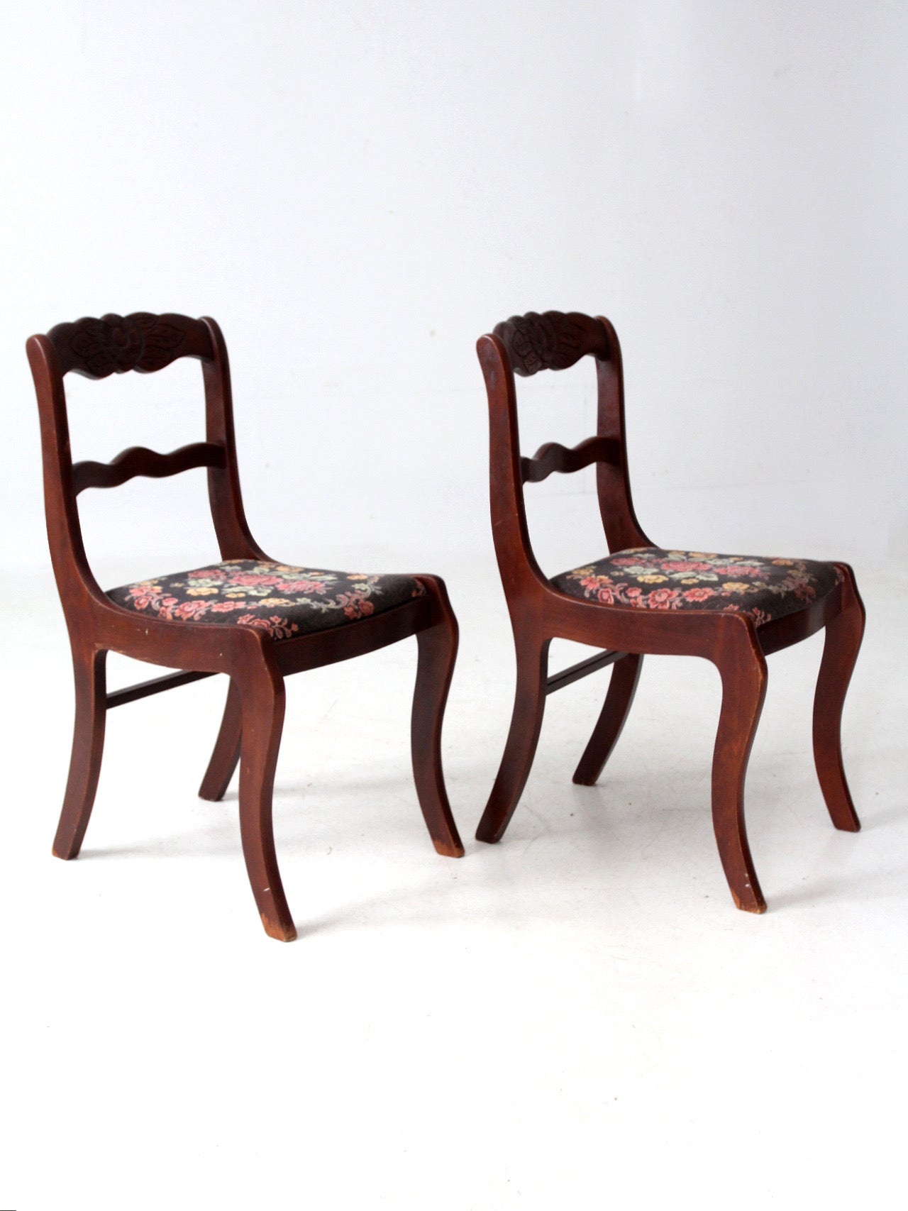 vintage Tell City Colonial Revival chairs pair
