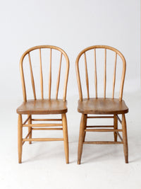 antique farmhouse Windsor dining chairs pair