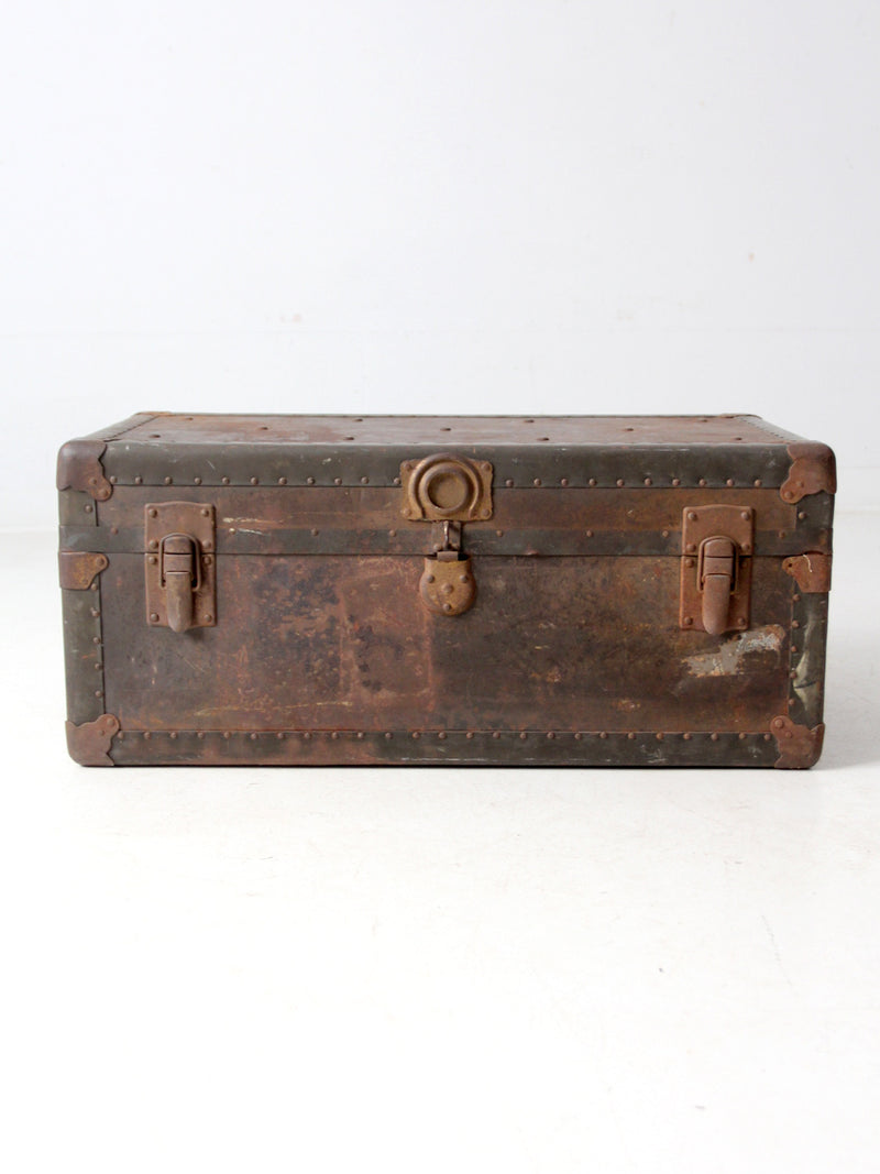 antique industrial metal trunk locker
