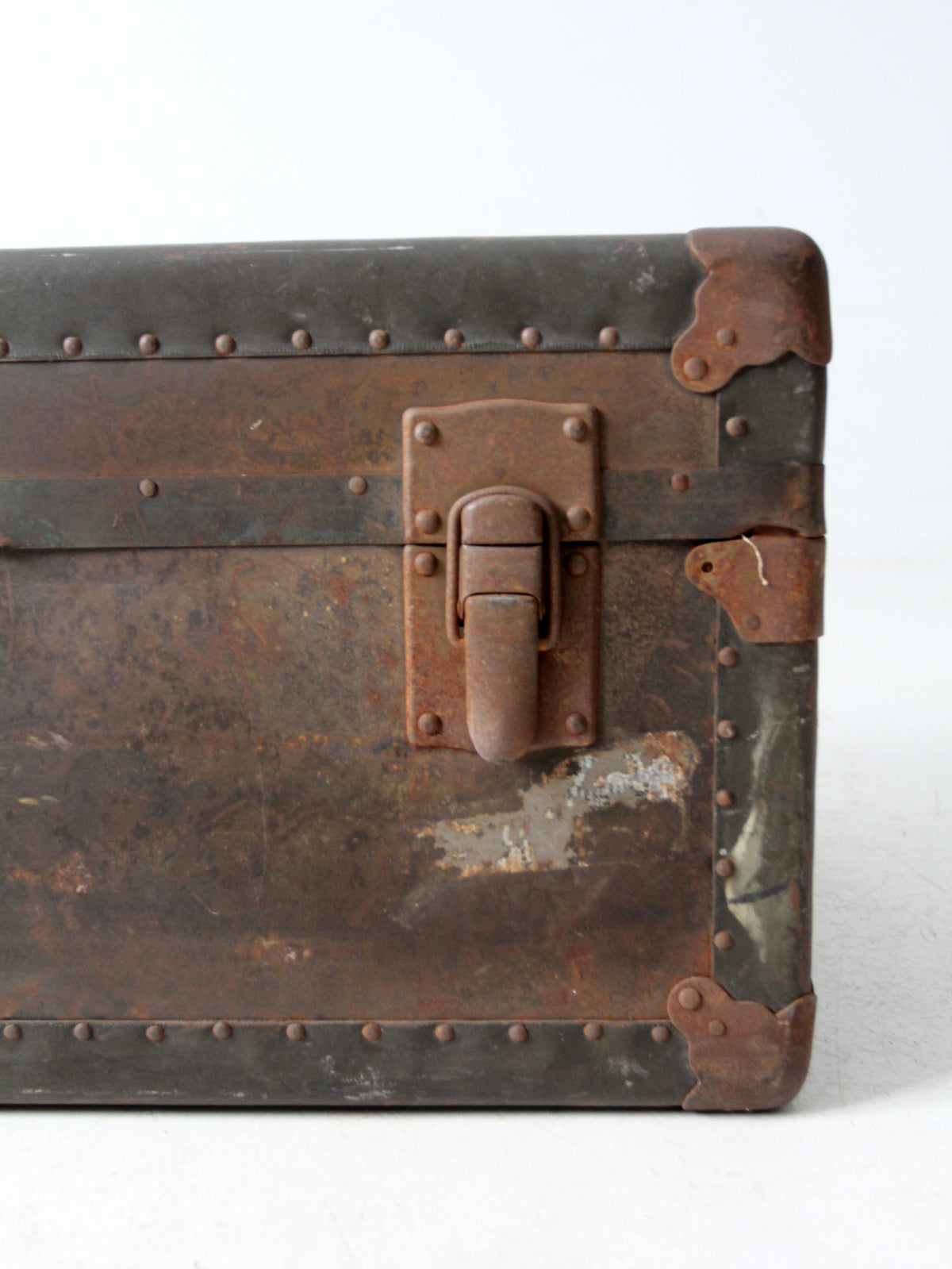 antique industrial metal trunk locker