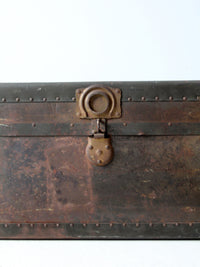 antique industrial metal trunk locker