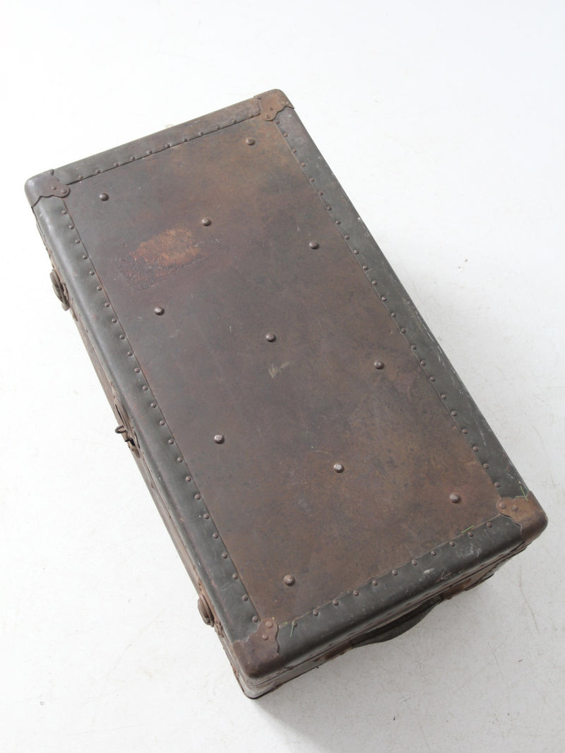 antique industrial metal trunk locker