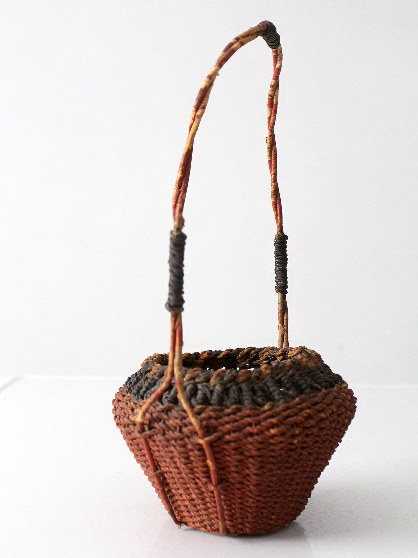 antique Southeast Asian folk art basket