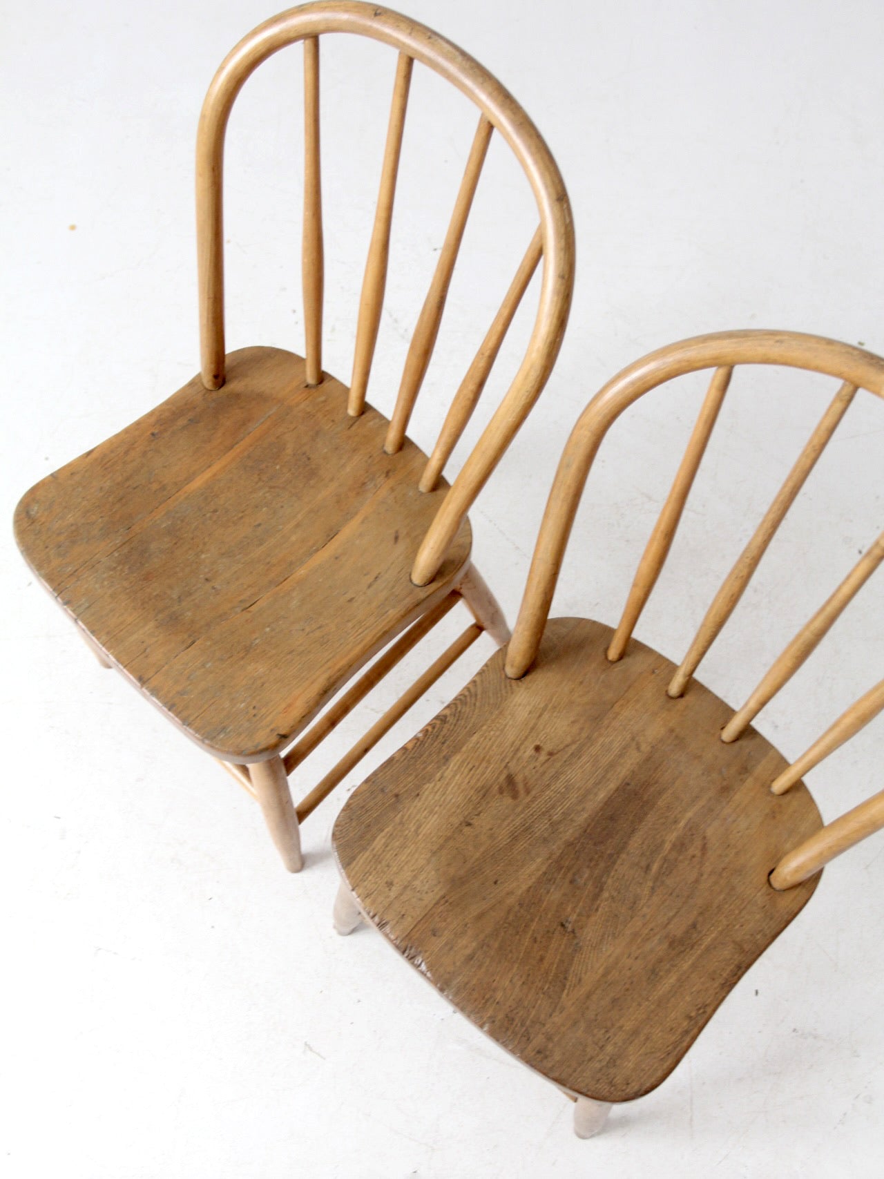 antique farmhouse Windsor dining chairs pair