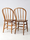 antique farmhouse Windsor dining chairs pair