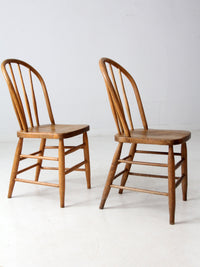 antique farmhouse Windsor dining chairs pair