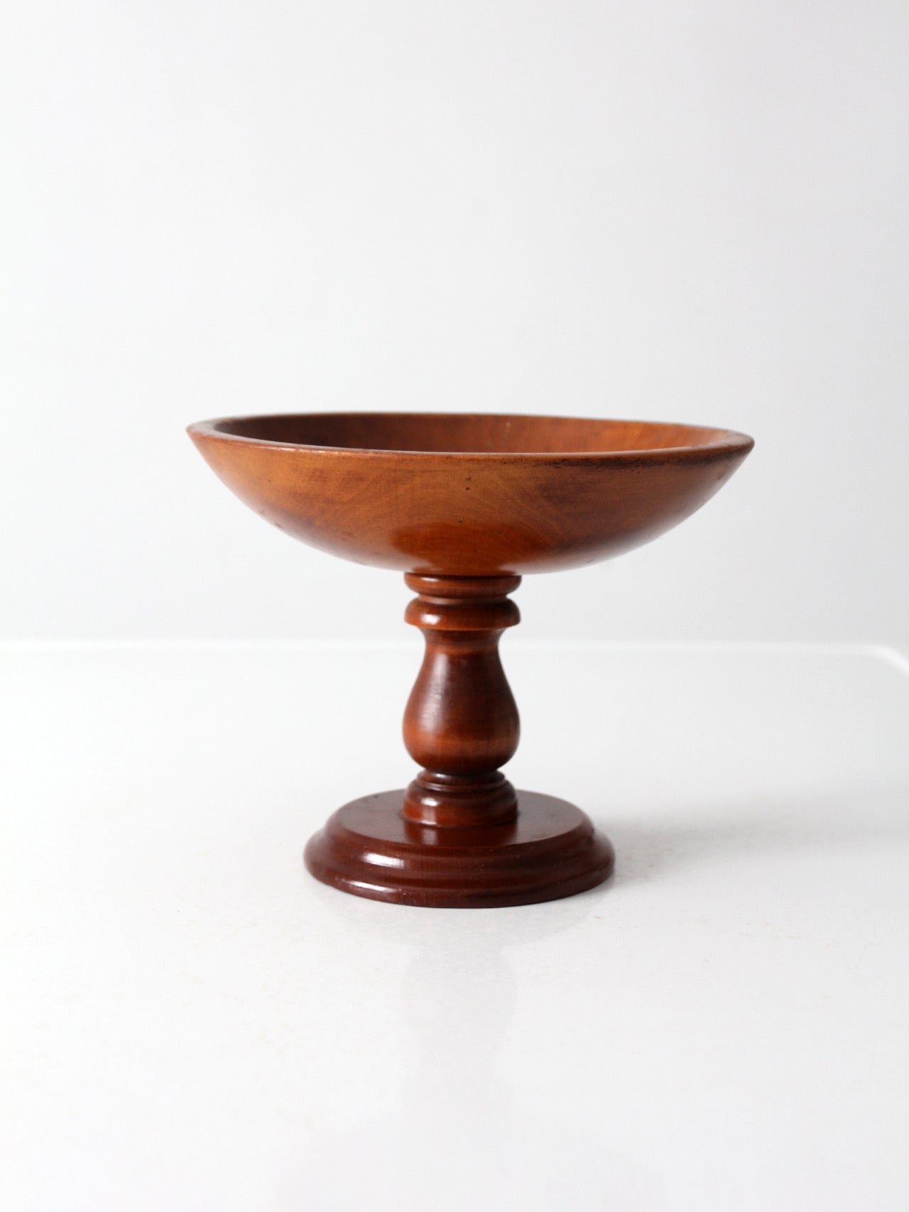 vintage wood pedestal bowl