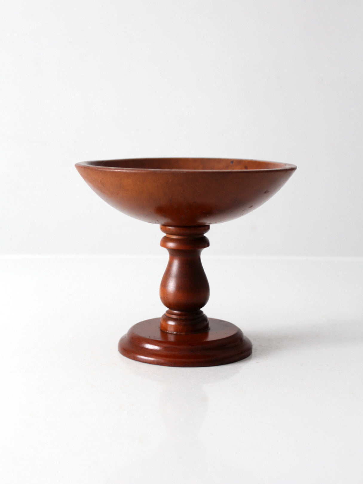 vintage wood pedestal bowl