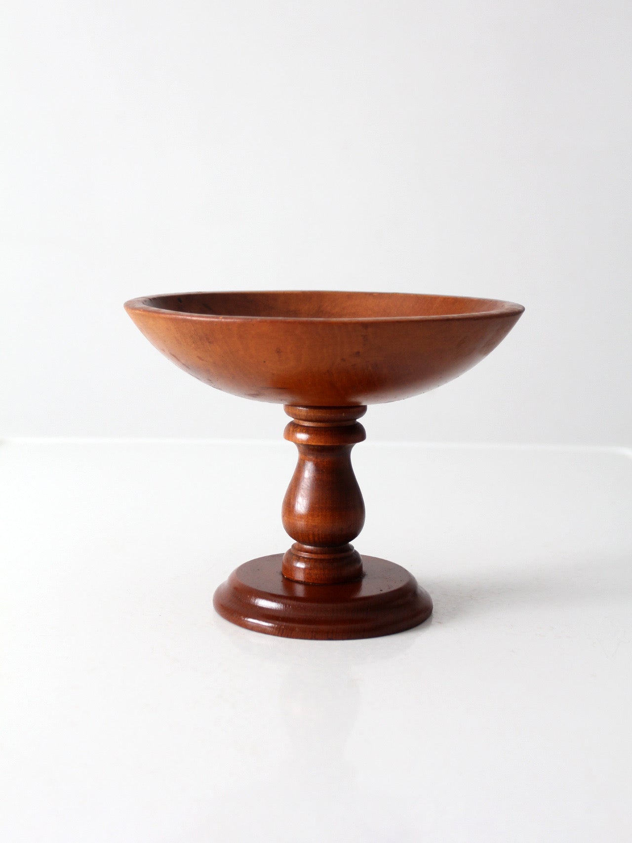 vintage wood pedestal bowl
