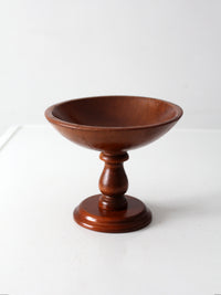 vintage wood pedestal bowl