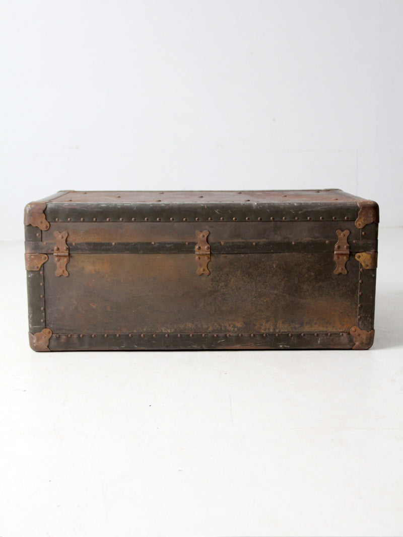 antique industrial metal trunk locker