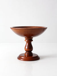 vintage wood pedestal bowl
