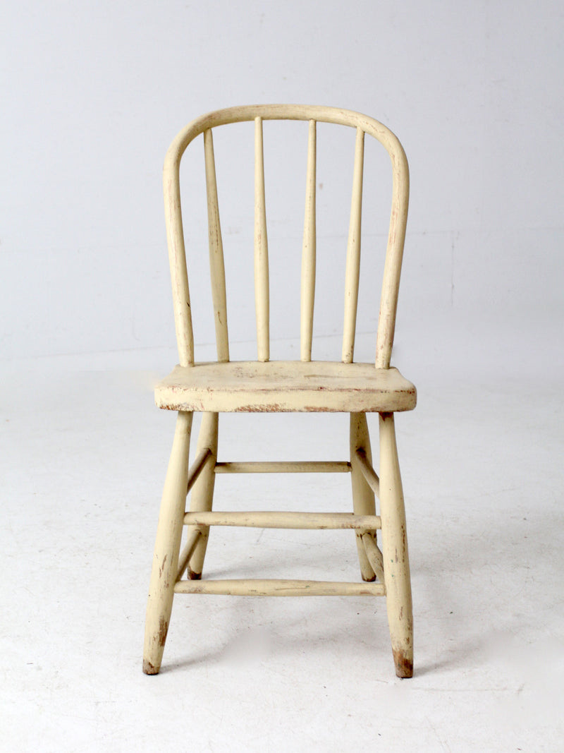 antique painted bow back spindle chair