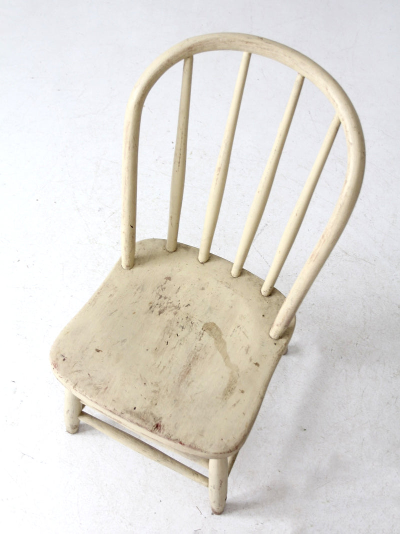 antique painted bow back spindle chair