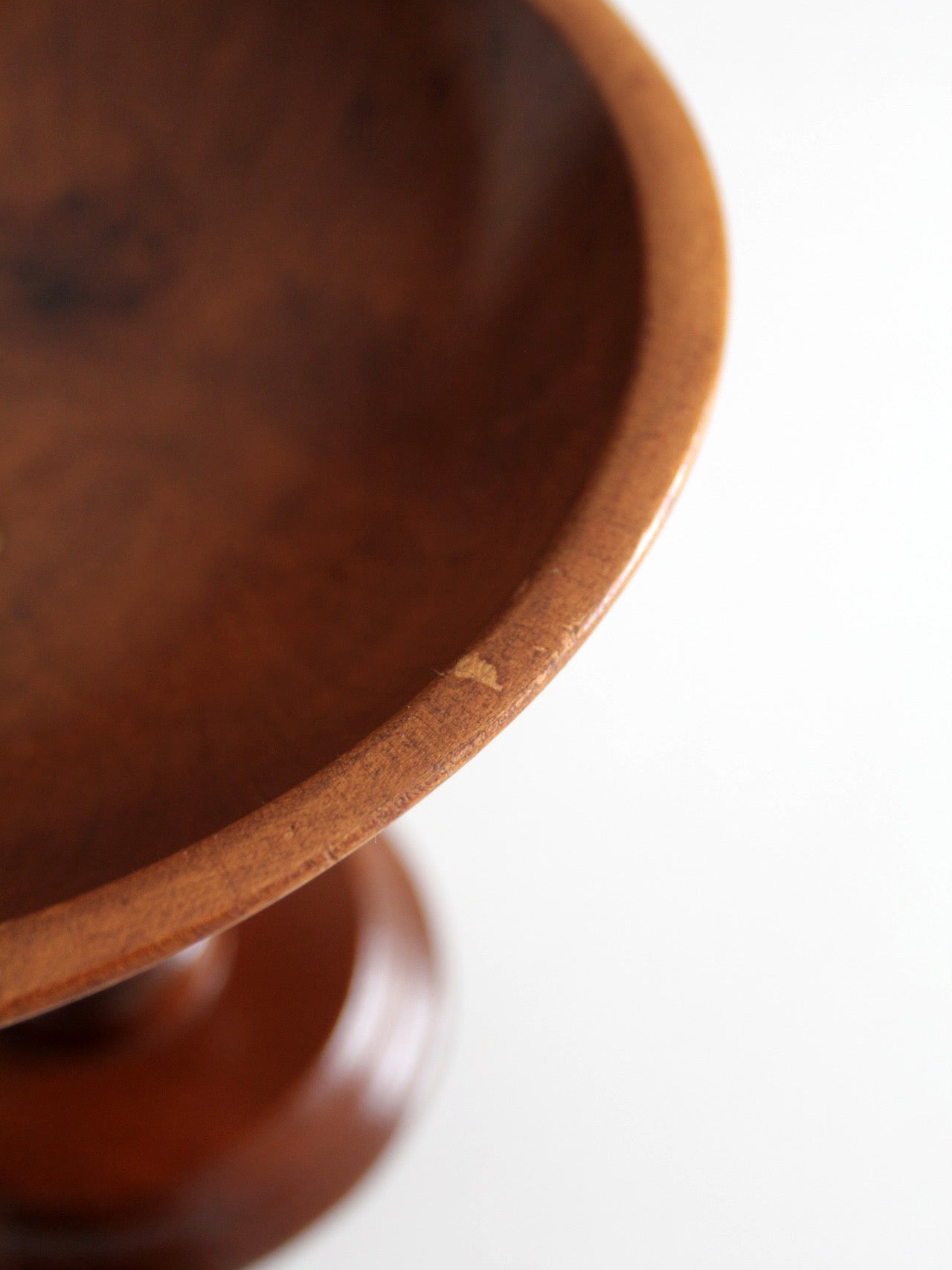 vintage wood pedestal bowl