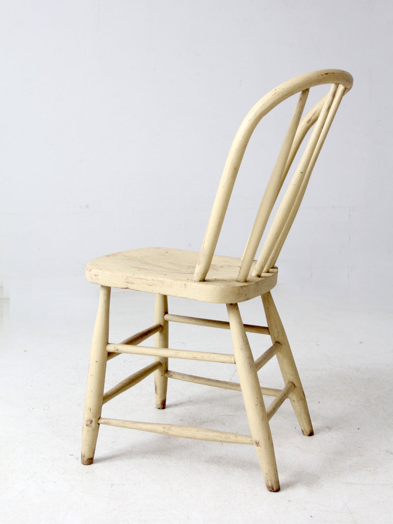 antique painted bow back spindle chair